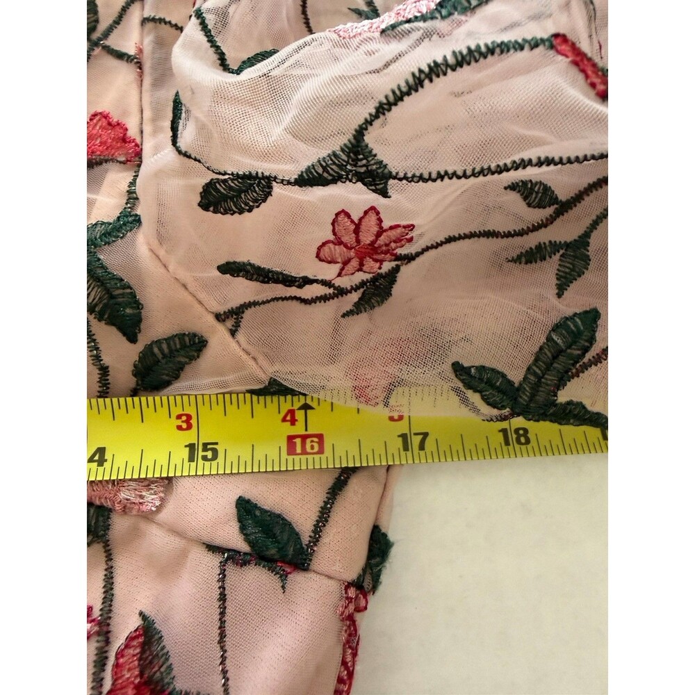 Baltic Born Embroidered Duchess Tulle Dress Pink Large Fairy Garden Party Sheer - Picture 9 of 12